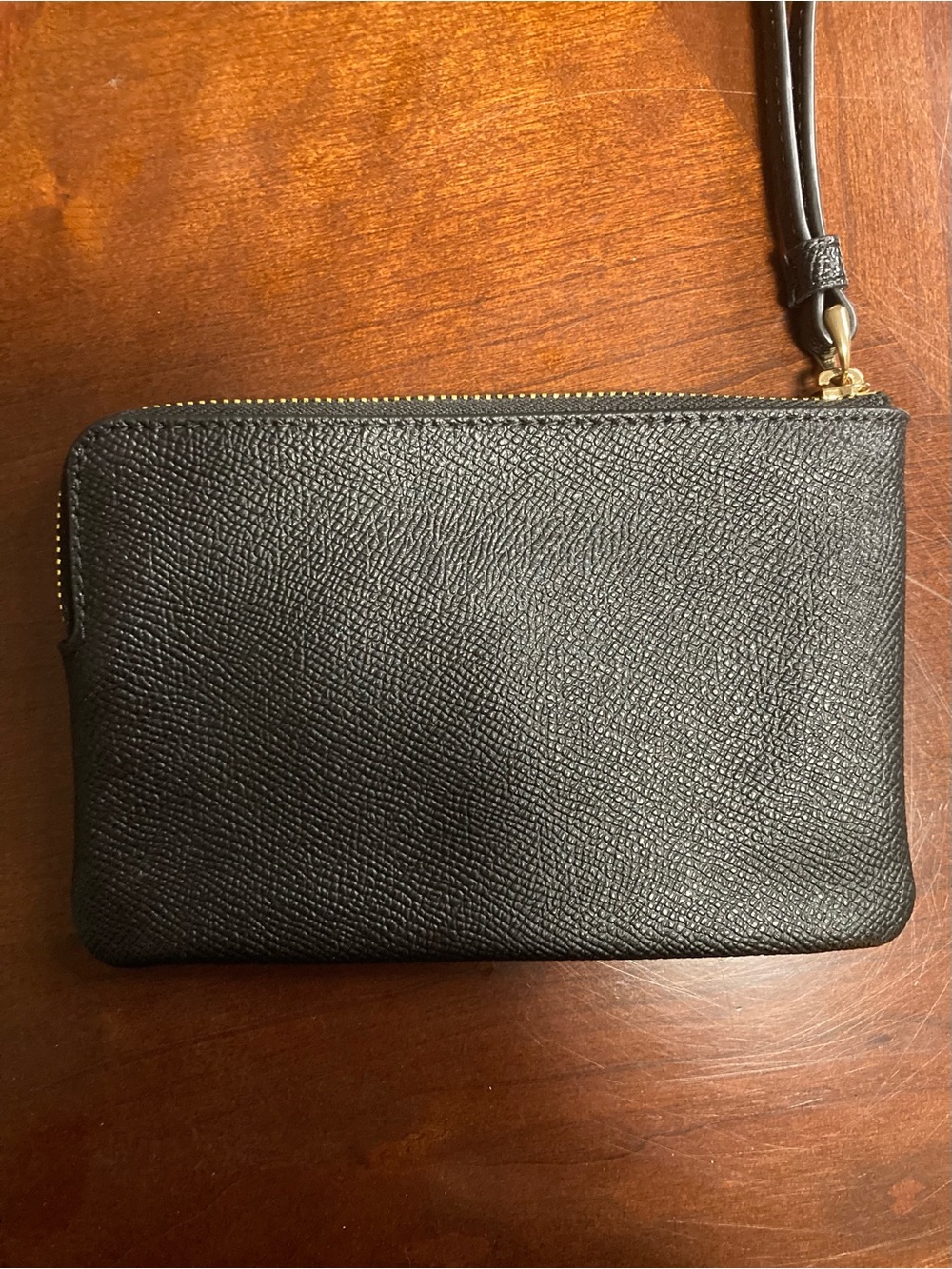 Coach Cross-Grain Leather Corner Zip Wristlet In Black NWT - Picture 4 of 11